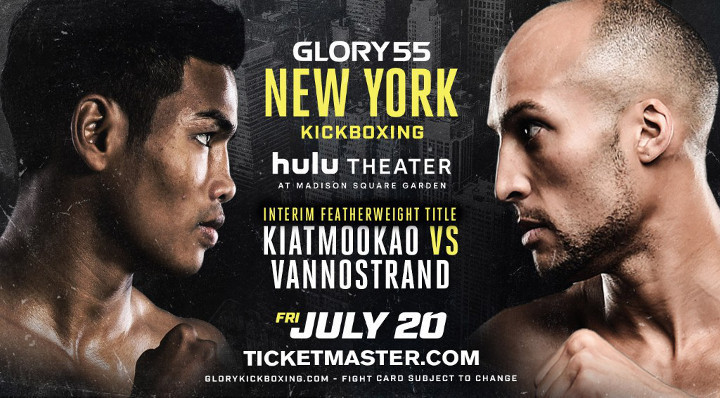 Interim Featherweight Champion to be Crowned When Kevin Vannostrand Meets Petchpanomrung Kiatmookao at GLORY 55 New York on Friday, July 20