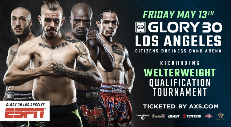 One-Night, Four-Man Welterweight Qualification Tournament Set for GLORY 30 Los Angeles to Determine Next Contender